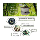 Beekeeper veil showing reinforced brim and camouflage pattern